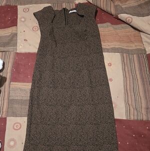 Calvin Klein Elegant Black and Brown Women's Dress